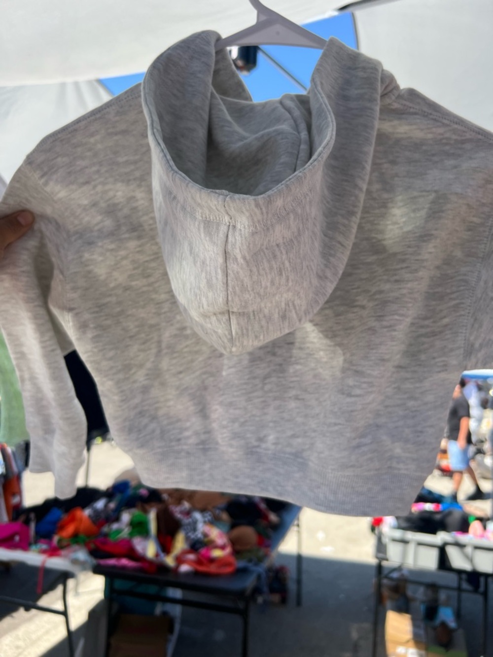 Zara Light Gray 'PARIS' Zip-Up Hoodie with Black Lettering